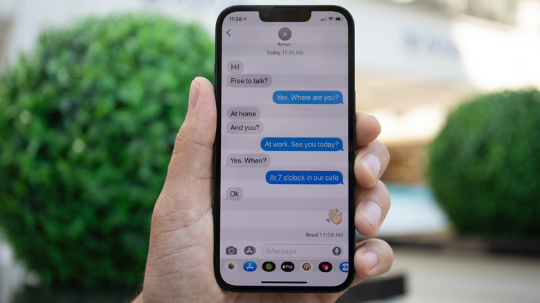 An iMessage conversation on an iPhone.