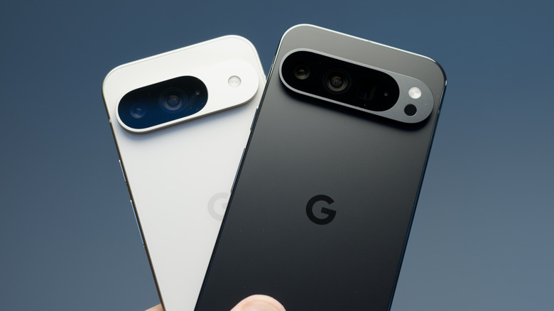 Two Google Pixel Android phones