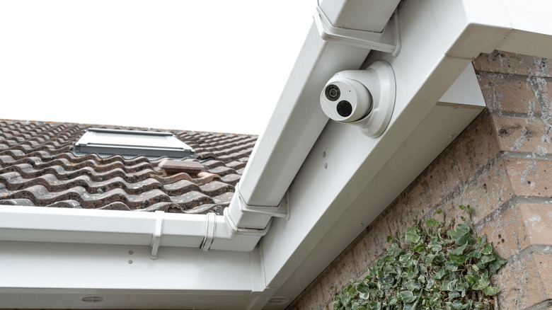 Home security camera monitoring property