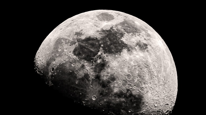 the Moon with a black space backdrop