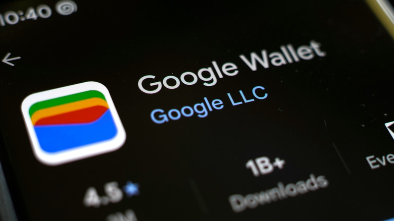 the Google Wallet app on a smartphone