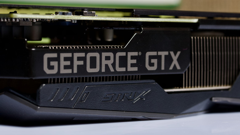 GeForce GTX logo on a Strix video card