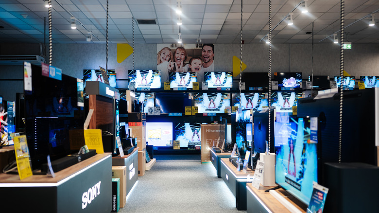 A TV department at a retail outlet.