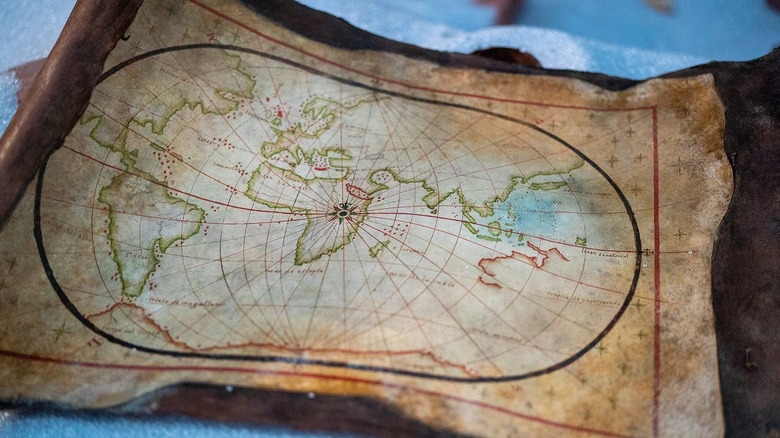 A prop map appears in the "Uncharted" film.