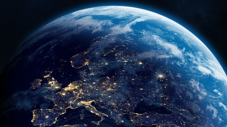 Earth from outer space over Europe