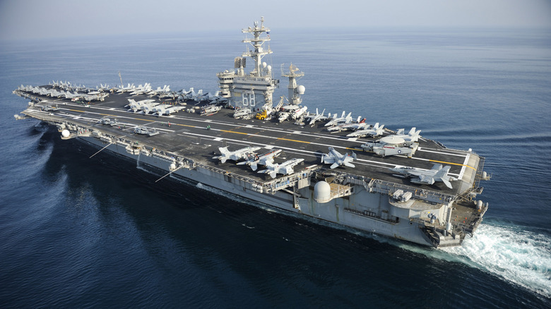 the USS Nimitz aircraft carrier at sea