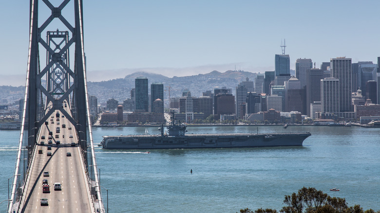 the USS Nimitz off the coast of San Francisco