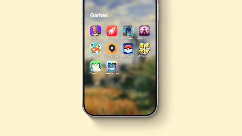 A screenshot of an iPhone with offloaded games