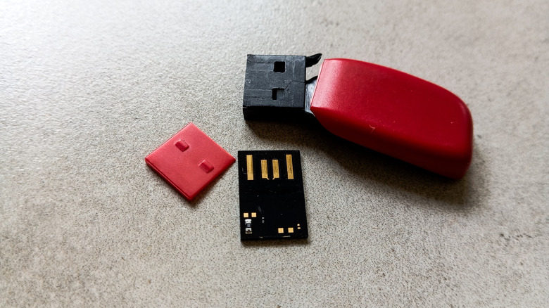 A broken USB flash drive
