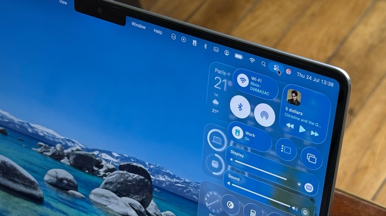 Control Center on macOS Tahoe beta