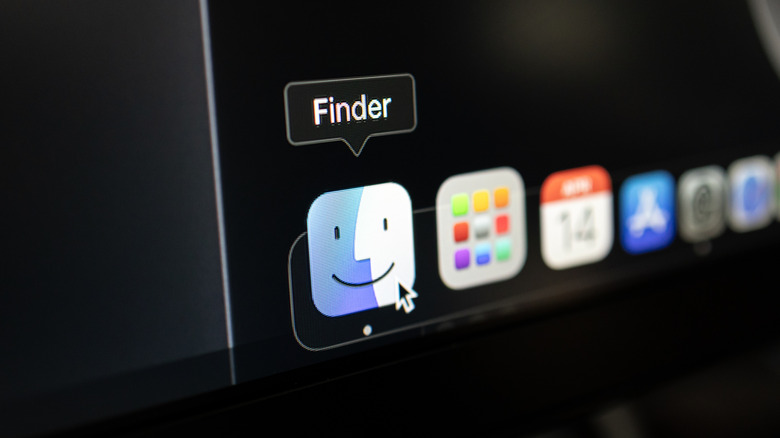 macOS Dock highlighting Finder
