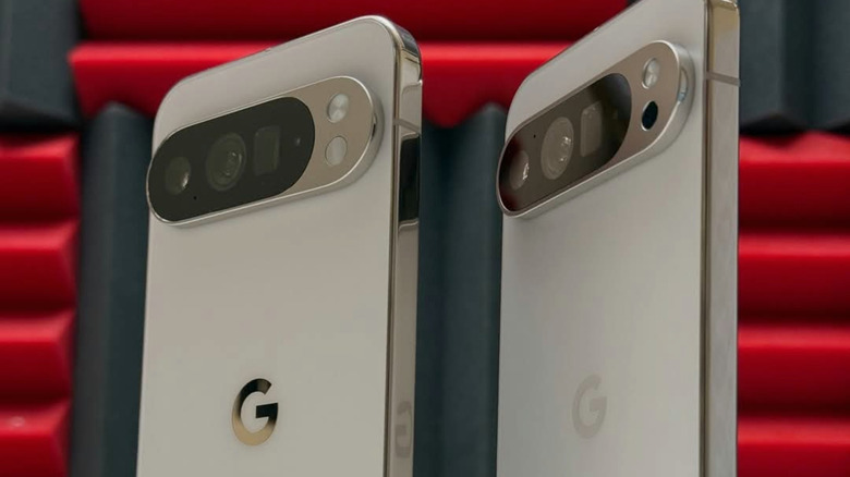 Two Google Pixel phones showing back design