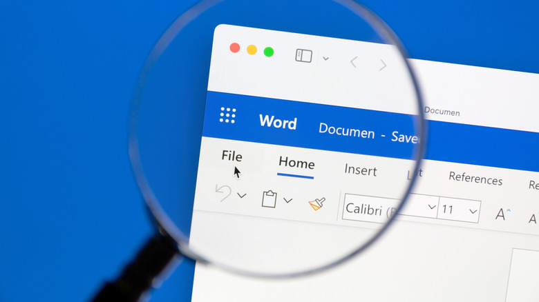 Microsoft Word open on computer screen