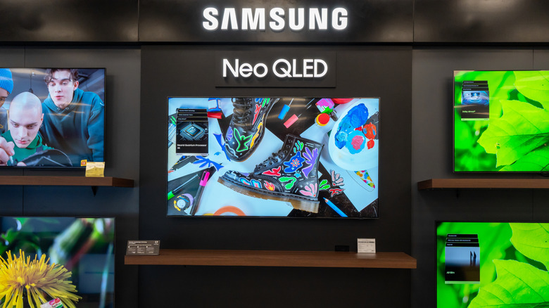 Samsung TV display showing a Neo QLED TV, another alternative to OLED panels