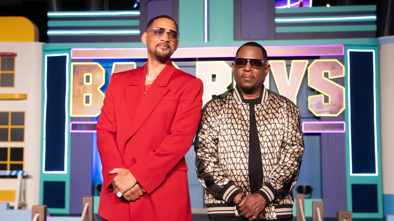 Will Smith and Martin Lawrence on stage promoting one of the Bad Boys movies