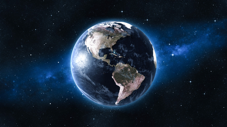 Planet Earth in outer space