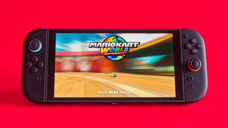 A Nintendo Switch 2 on Mario Cart World
