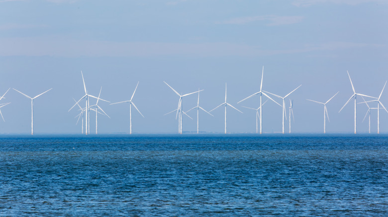 WInd turbines at sea