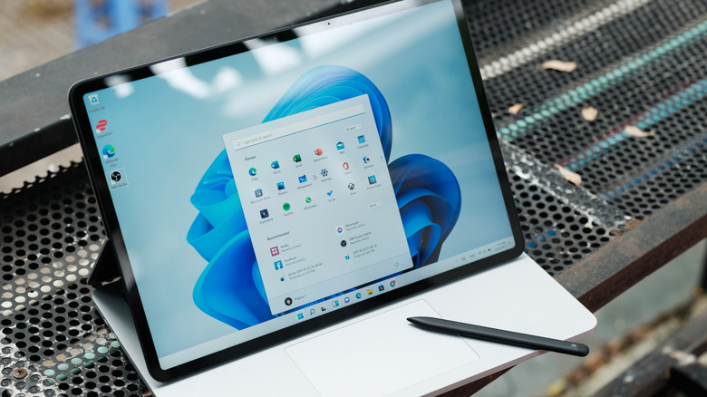laptop running windows 11 with start menu pulled up