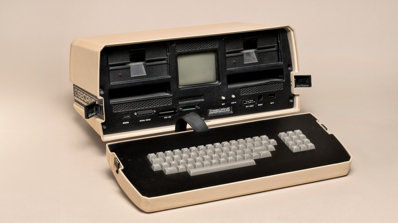 The Osborne 1 Portable Computer on a desk.