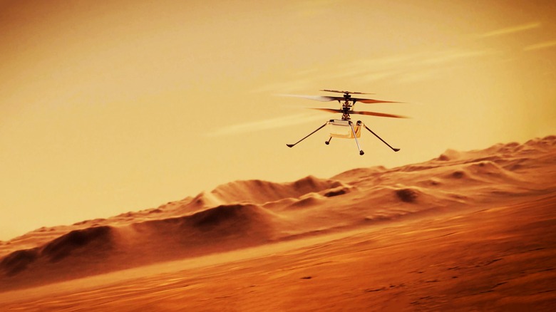 A helicopter drone on Mars