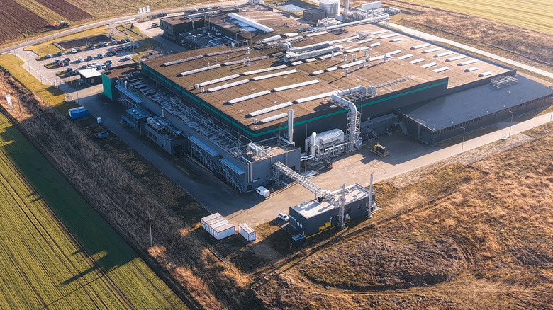 Aerial view of a data center.