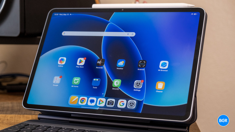 Xiaomi Pad 8 Pro tablet on its keyboard