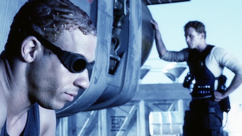 Riddick (Diesel) and Johns (Hauser) appear in "Pitch Black."