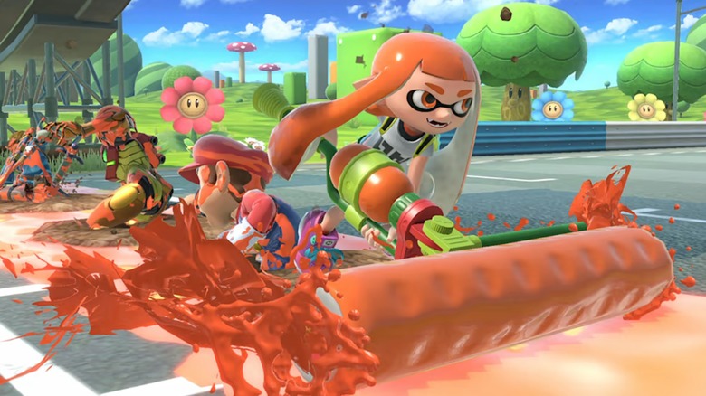 Super Smash Bros inkling roller