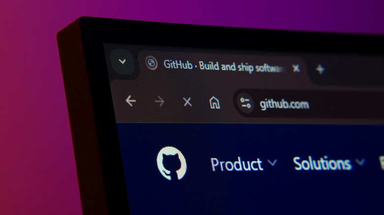 A website showing the GitHub website
