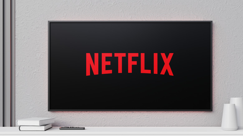 The Netflix logo on a TV.