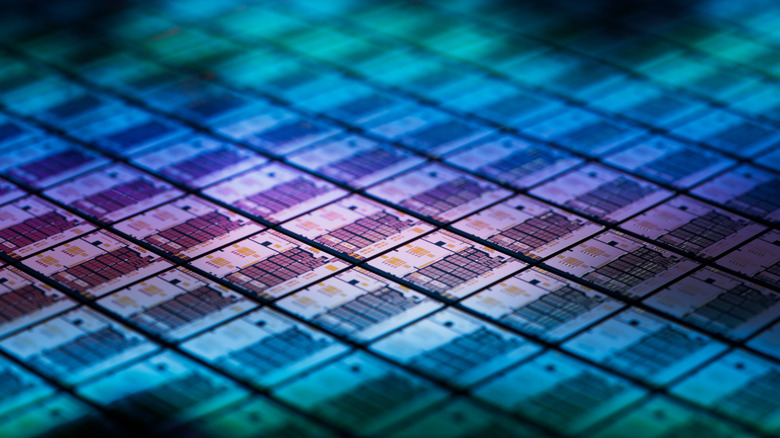 Semiconductor wafers used in making chips such as GPUs.