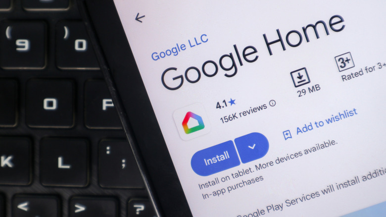 The Google Home mobile app listing.