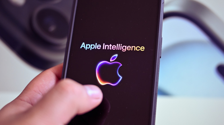 iPhone with apple intelligence logo on the device screen