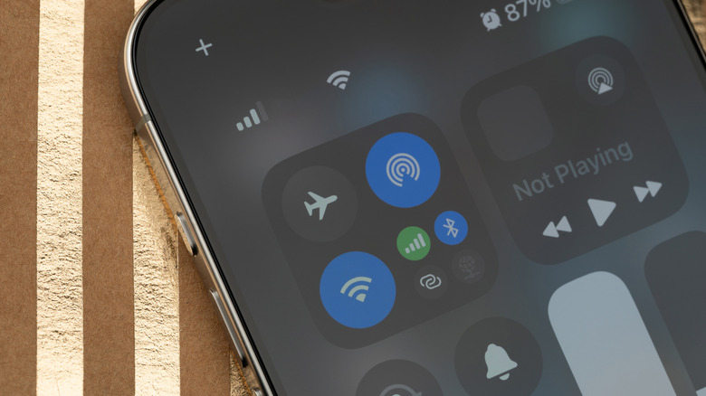 An iPhone showing its Control Center