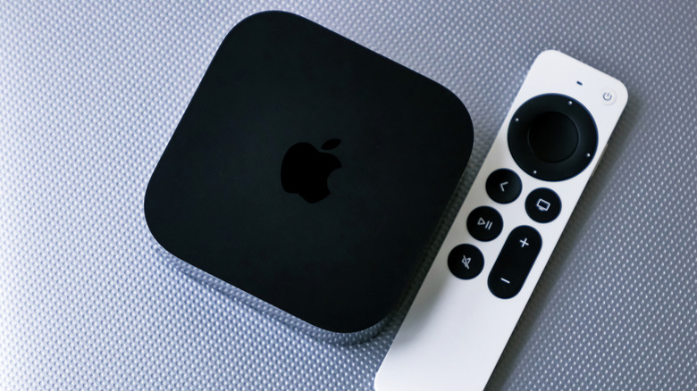 The Apple TV 4K next to the Siri Remote.