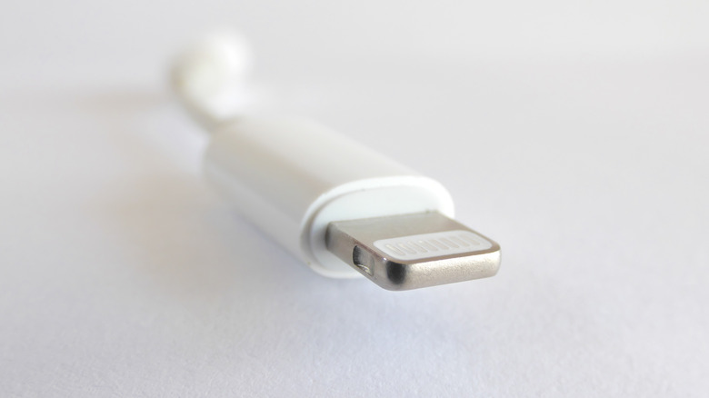 Closeup of Apple Lightning Connector cable