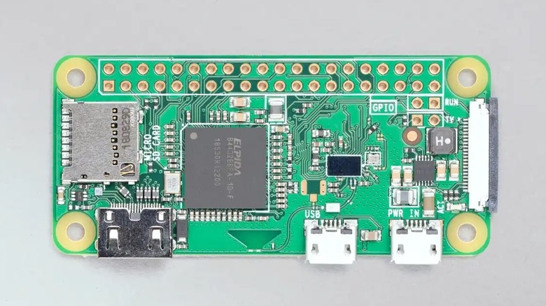 The Raspberry Pi Zero W module.