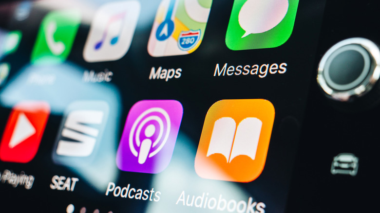 The Apple CarPlay interface on a car's infotainment screen.