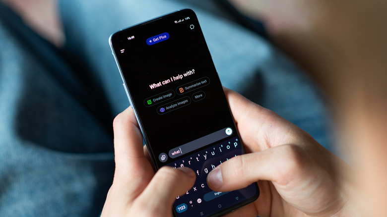 person using chatgpt on a smartphone