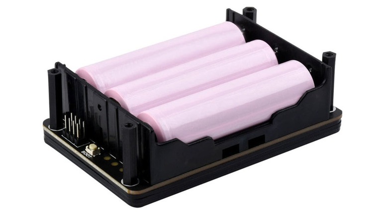 Waveshare battery power source for Raspberry Pi in front of a white background