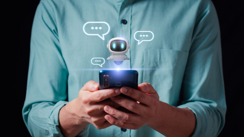 A picture of someone using an AI chatbot on their phone