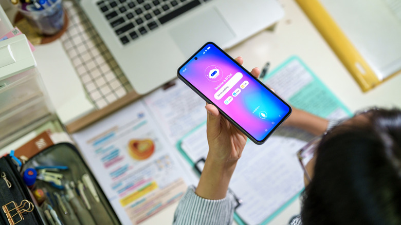 A picture of someone using an AI chatbot on their phone