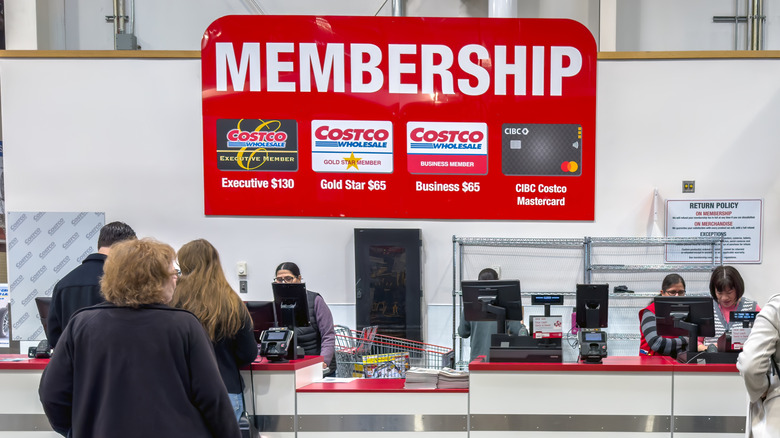 People waiting in a Costco membership line