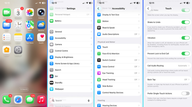 disabling Prevent Lock to End Call under acessibility settings on iPhone