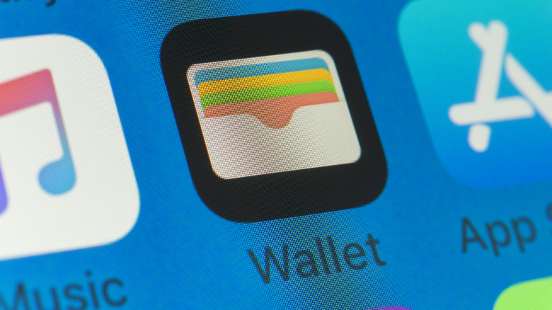 A close-up image of the Apple Wallet logo on iOS.