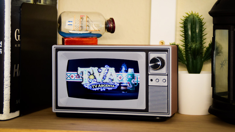 TVArgenta raspberry pi tv on a book shelf