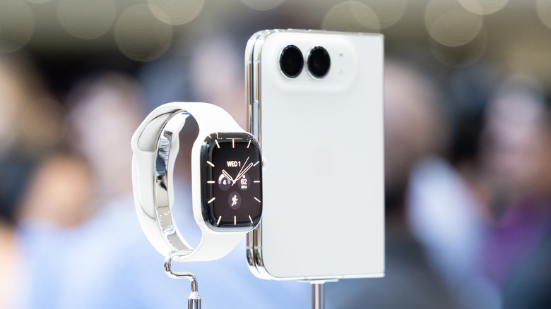 iPhone Duo on display next to Apple Watch