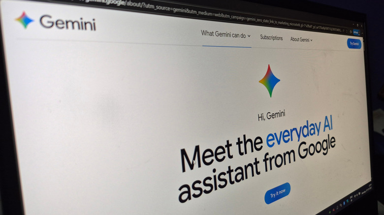 La página de destino para la herramienta Gemini AI de Google.