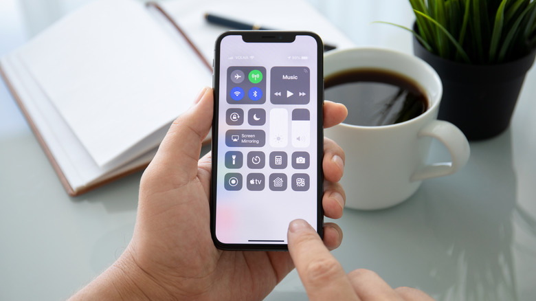 An iPhone displaying Control Center, showcasing the many options available